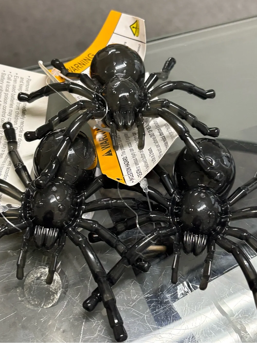 Black Decorative Spider Wall Accent - Glossy Halloween Décor